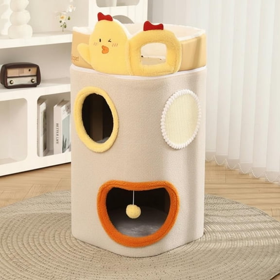 Tnarru Cat tree with scratch post Cute Chick Bucket