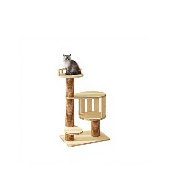 Tnarru Cat tree with scratching post #3 Solid Wood