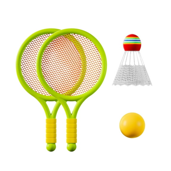 Tnarru Children Badminton Tennis Set Tennis Racquets, Game Tennis Racket for Kids for Beginner Players Girls Indoor Outdoor Backyard Green