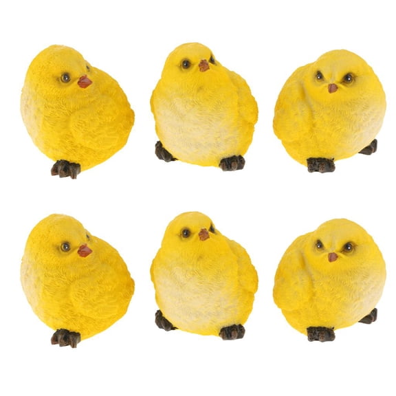 Tnarru Easter Chenille Chicks Set Entertainment Chickens and garden Decorations Festival Gifts Pack of 6, 2.8 inches