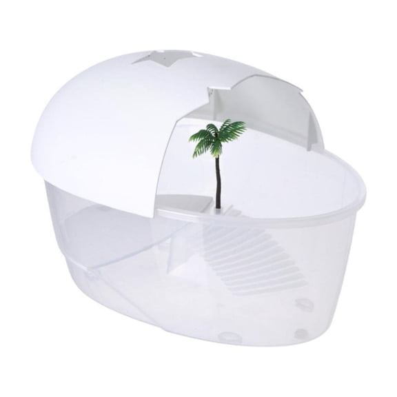 Tnarru Egg-Shaped Double-Layer Turtle Tank with Basking Platform Medium