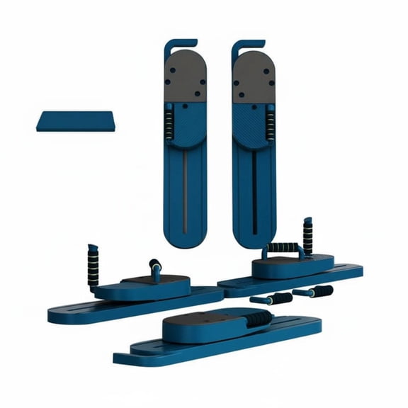 Tnarru Foldable ski machine for leg toning Blue With Counter