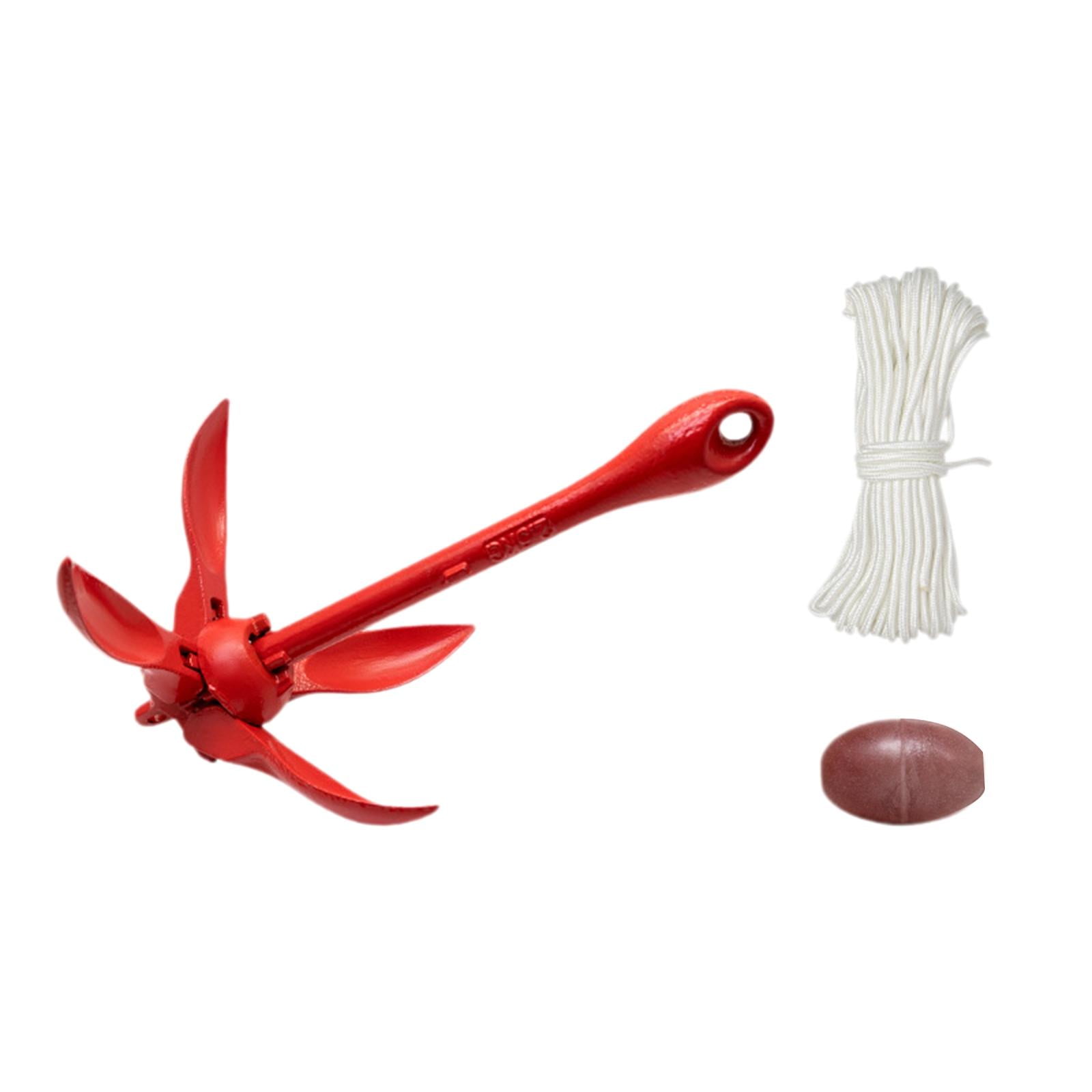 Tnarru Folding Grapnel Anchor W/ Rope Small Boat Anchor for Sailboat