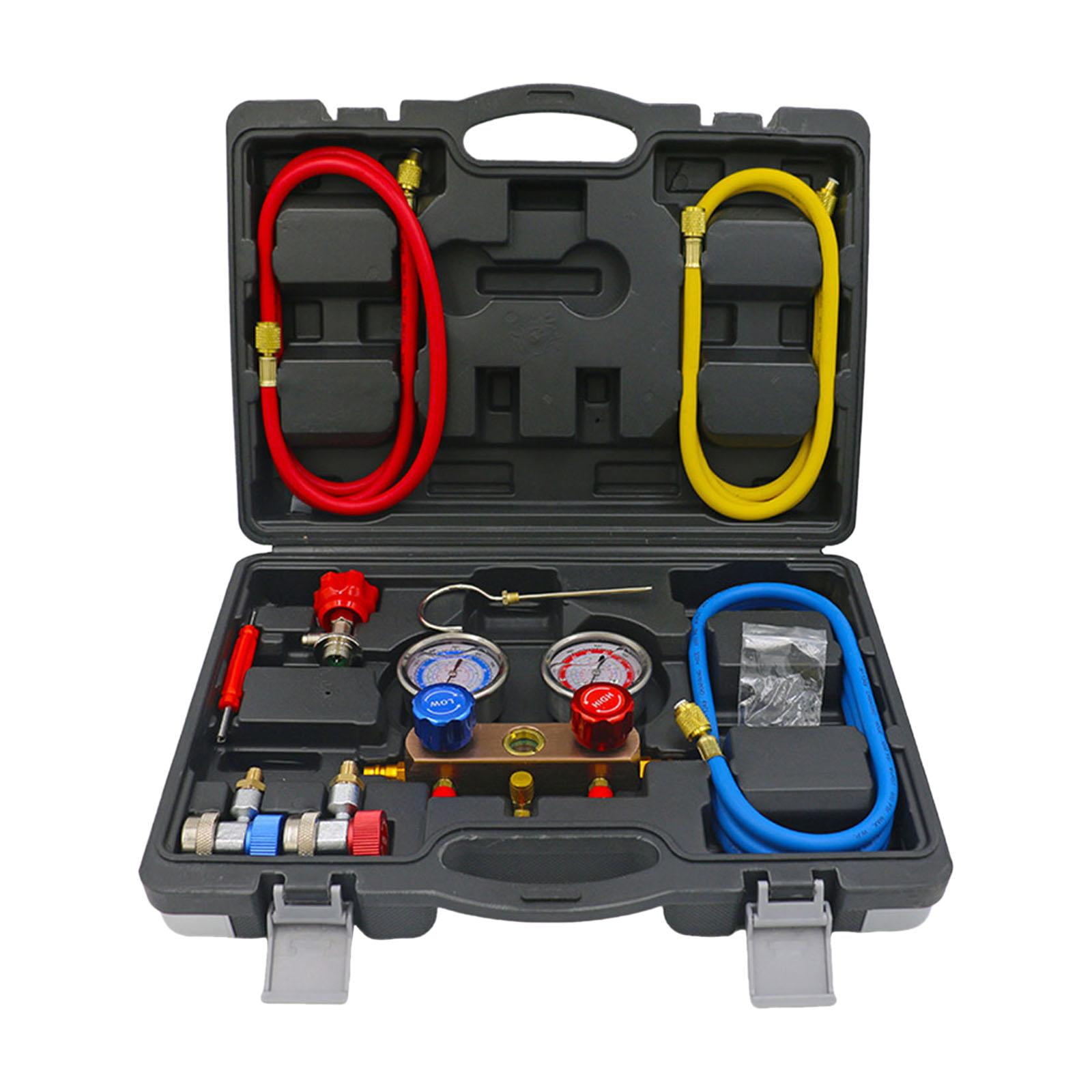 Tnarru Gauge Set Refrigeration Gauges Charging Set Air Conditioning Charging Hoses with Hoses