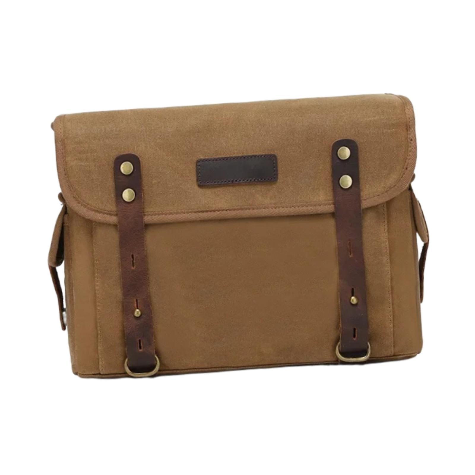 Tnarru Generic Motorcycle Tool Bag Carrier Handlebar Sissybar Storage Pouch Khaki
