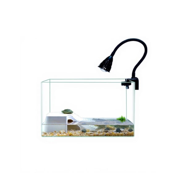 Tnarru Glass Turtle Tank with Filter & Lamp, Desktop Aquarium 60cm