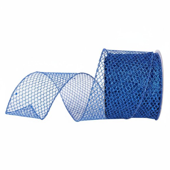 Tnarru Glitter Mesh Ribbon Easy to Shape Flexible Net Ribbon Versatile Glitter Wire Mesh Netting for Crafters, DIY Lovers, Wreath Making, Gift Wrapping