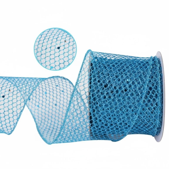 Tnarru Glitter Mesh Ribbon Easy to Shape Flexible Net Ribbon Versatile Glitter Wire Mesh Netting for Crafters, DIY Lovers, Wreath Making, Gift Wrapping