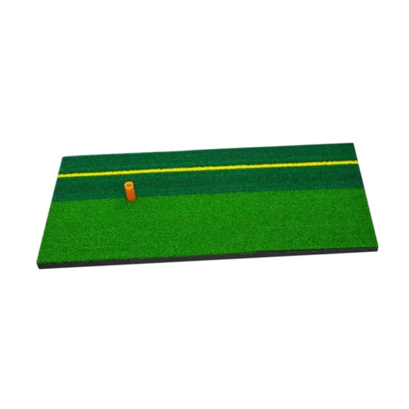 Tnarru Golf Hitting Mat Versatile Artificial Turf Putting Rug Anti Slip Bottom Swing for Office Backyard Golf Equipment Yellow Line