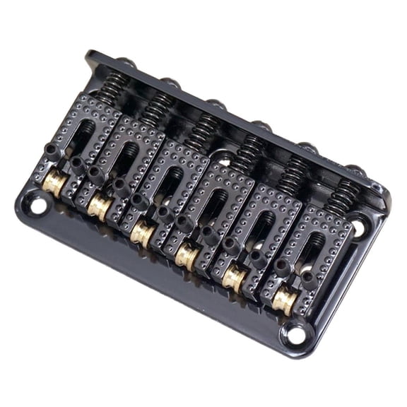 Tnarru Guitar Hardtail Fixed Bridge For 6 String Stratocaster Replacement - Black, as described