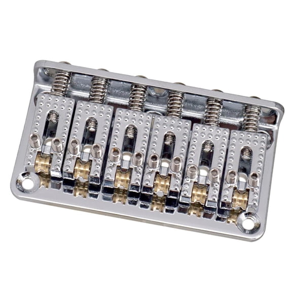 Tnarru Guitar Hardtail Fixed Bridge For 6 String Stratocaster Replacement - Silver, as described