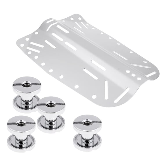 Tnarru Heavy Duty Aluminum Alloy Technical Scuba Diving Diver BCD Harness Backplate & 4 Book Screws Replacement Accessories