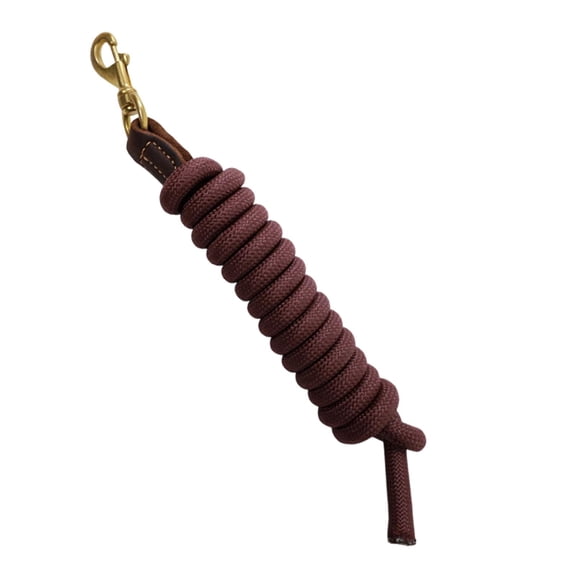 Tnarru Horse Training Rope Heavy Duty Lead Leash Rope with Metal Buckle Nylon Copper Material Attach to Halter Or Harness Suitable for Equestrian Training Brown