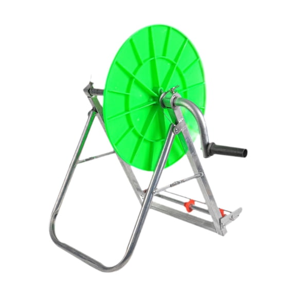 Tnarru Hose Reel Cart Garden Hose Reel Cart Multifunctional Tool Heavy Duty Pipe Storage Rack Stable Hose Winding Reel Water Hose Holder Durable Steel Construction Efficient Hand Crank With Disk