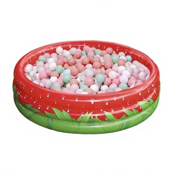 Tnarru Kids Ball Pit, Indoor Foldable PVC Playpen, Baby Toy Pool Strawberry