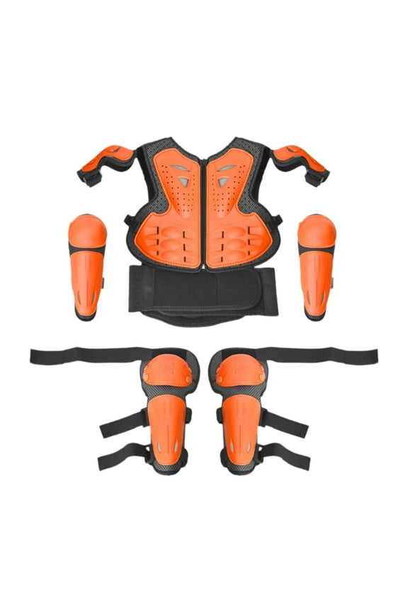 Kids Motorcycle Body Chest Protector for Motocross Skating Riding Children Orange