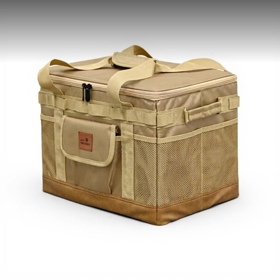 Tnarru Large Capacity Waterproof Oxford Folding Outdoor Storage Bag Army Khaki 38L