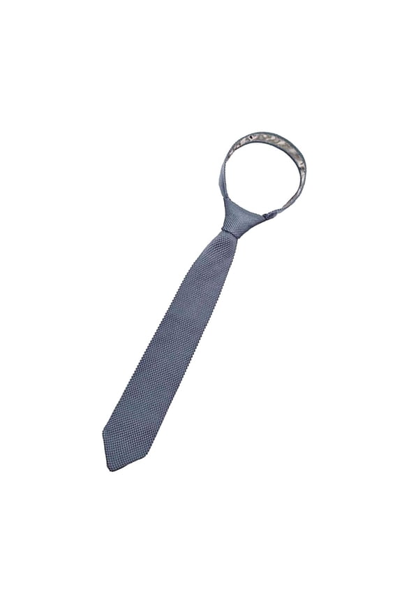 Men's Fashionable Solid Knit Tie, Narrow Woven Tie And - Gray, as described