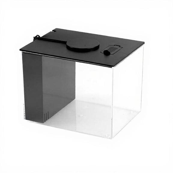 Tnarru Mini Desktop Betta Fish Tank with Side Purifier, Quiet LED Black