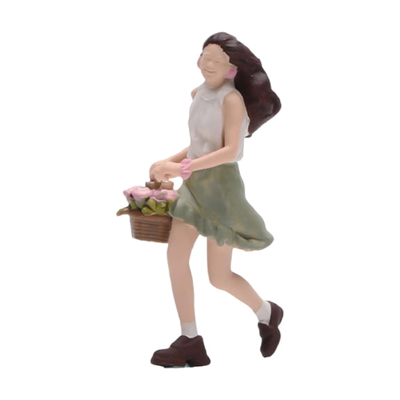 Tnarru Mini People Figure Lifelike Resin Girl Figurine Realistic Painted Diorama Model 1 64 Tiny Person Figure for Collection Hobbyists Suitable for Display