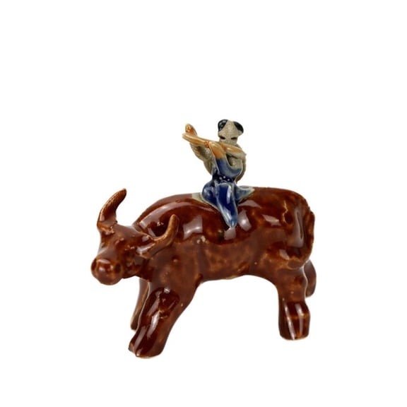 Tnarru Mini ceramic fishbowl decor #1 Herding Cow C
