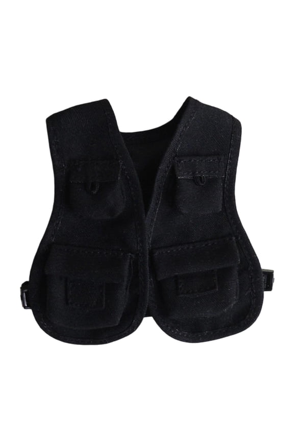 Miniature Figure Vest Doll Outfit Fashion Costume Figure Accessory Cloth Durability Easy to Wear Designed for BJD Collection Suitable for Display Phot Black