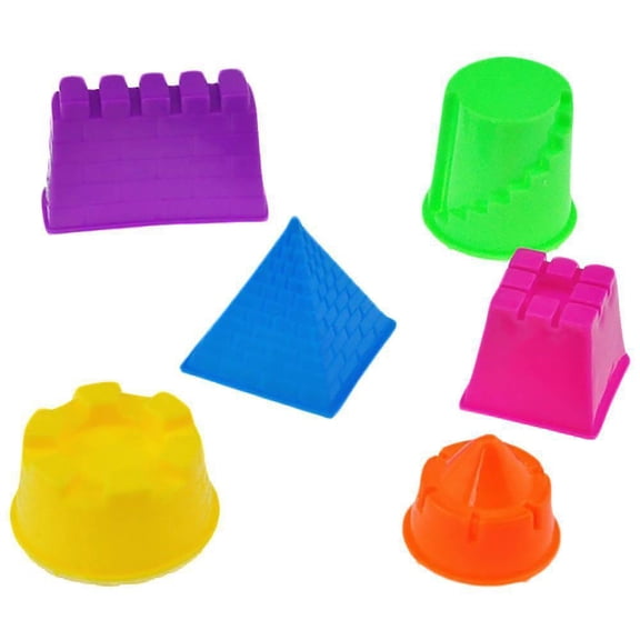 Tnarru New Fantastic 6 Pieces Plastic Castle Sand Toys Pyramid Sandcastle Outdoors Beach Sea Sand Toys