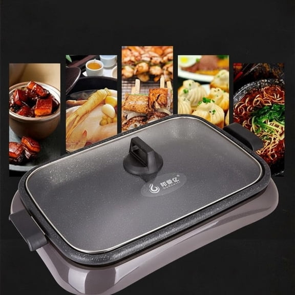 Tnarru Nonstick electric grill pan for BBQ.
