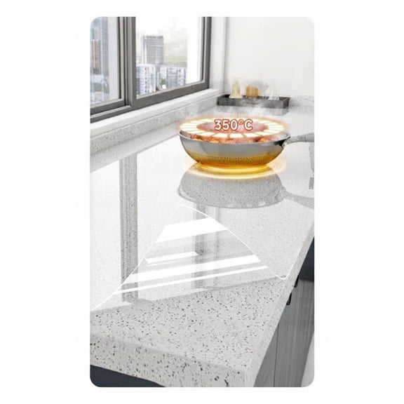 Tnarru PVC countertop protector, heatproof Transparent60x1000cm
