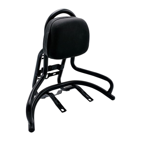 Tnarru Passenger Backrest, Luggage Carrier Bracket with Backrest Cushion, Metal Motorcycle Sissy Bar, Rear Luggage Carrier Rack Black