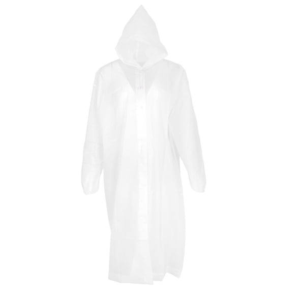 Tnarru Rain Poncho For Adults, Reusable Emergency Rain Gear With Hoods And Sleeves For Men Women Fishing Hunting Camping Hiking Climbing white