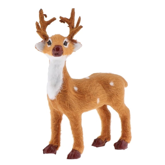 Tnarru Reindeer Figurine Garden Sculpture Christmas Holiday Party Decor for Tabletop, Shelf, Fireplace, under The Tree Accessory , 14cm A