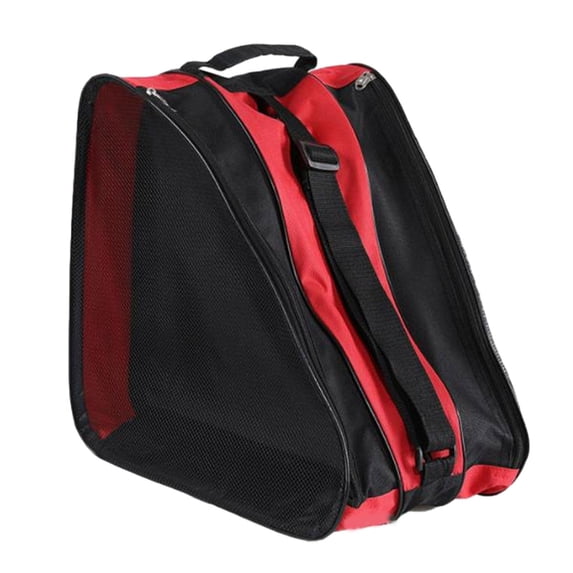 Tnarru Roller Skate Bag Ice Skate Bag Large Capacity Roller Skate Carrier Skating Shoes Storage Bag for Quad Skates Ice Hockey Skate red