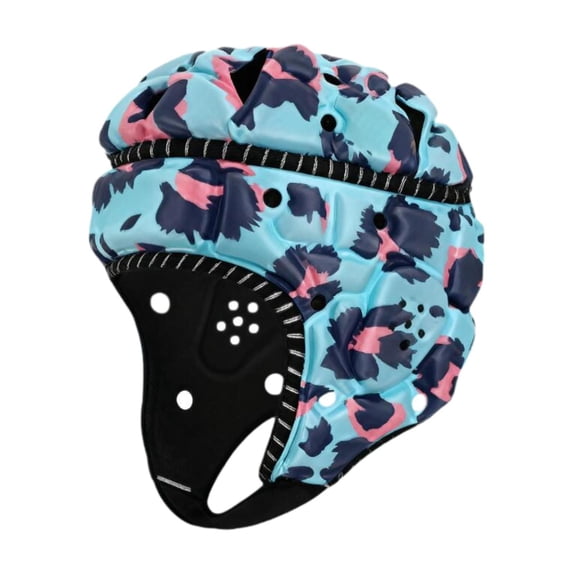 Tnarru Rugby Helmet Football Helmet Adjustable Scrum Cap Sports Cap Rugby Headguard for Match Training Pitcher Soccer Goalkeeper Hat Blue Purple