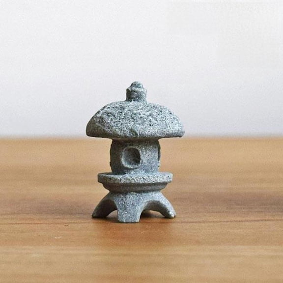 Tnarru Sandstone Japanese garden lantern Round Hat S 3x2cm