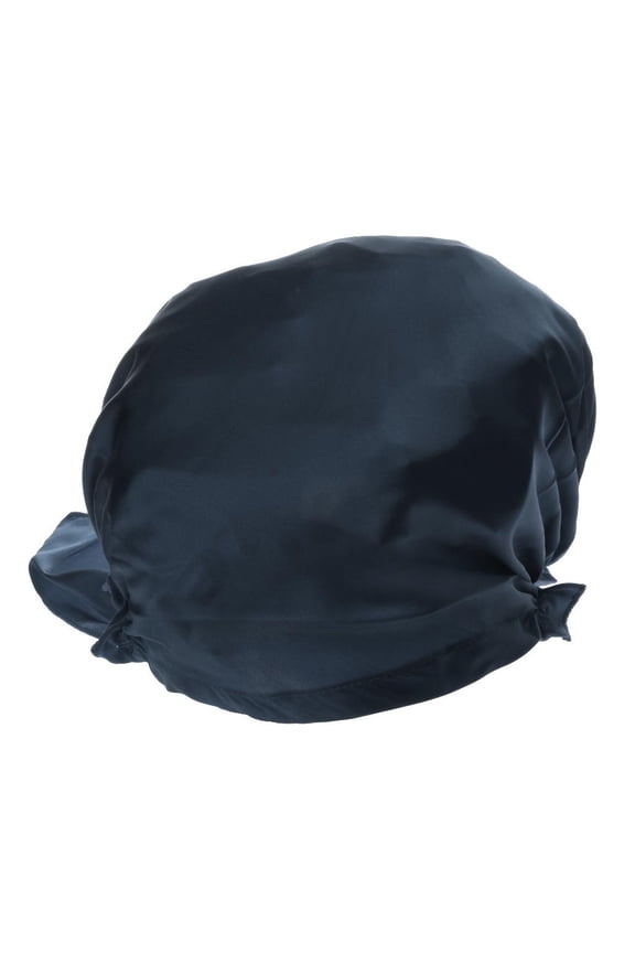 Silk Sleeping Cap, Silk Drawstring Night Bonnet Hair Care Sleeping Cap for Chemo Hair Loss with Elastic Band - Navy, as described