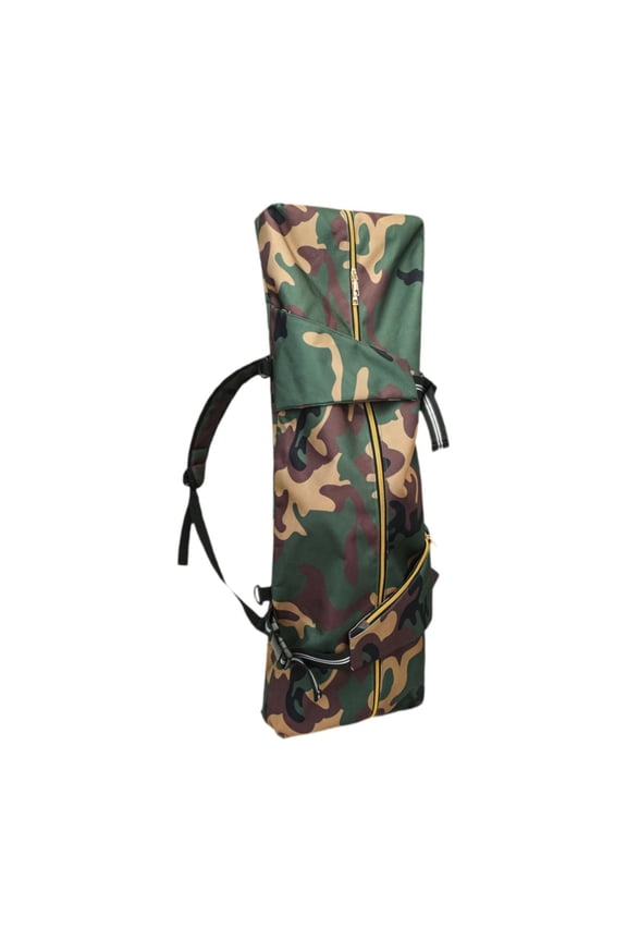 Skateboard Carry Bag Adjustable Shoulder Backpack Storage Bag Oxford Cloth Wear Resistant Wide Webbing Protective Compartment Suitable for Outdoor Act Green Camo