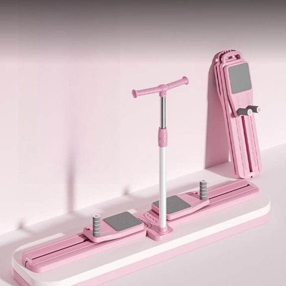 Tnarru Ski Machine & Abdominal Board Home Fitness Equipment Pink With Handrail