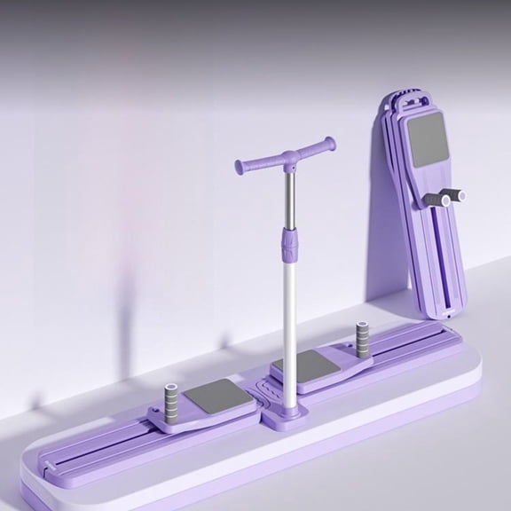 Tnarru Ski Machine & Abdominal Board Home Fitness Equipment Purple With Handrail