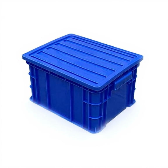 Tnarru Stackable plastic bin with thick lid Blue