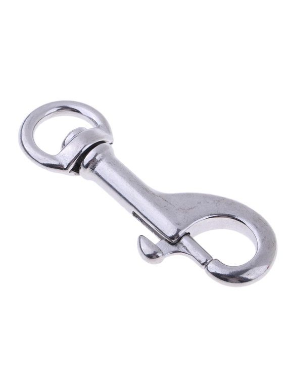 Stainless Steel Hook Metal Flag Pole Swivel Snap Clip Single Head Buckle Marine Grade Strong Spring for Scuba Diving Pet Leashes Keychain Lanyard