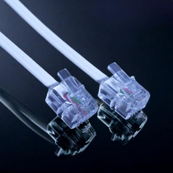Tnarru Telephone Extension Cord, PVC Crystal Head, Landline Cable White