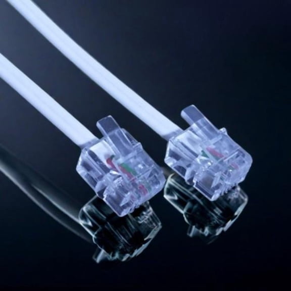 Tnarru Telephone Extension Cord, PVC Crystal Head, Landline Cable White