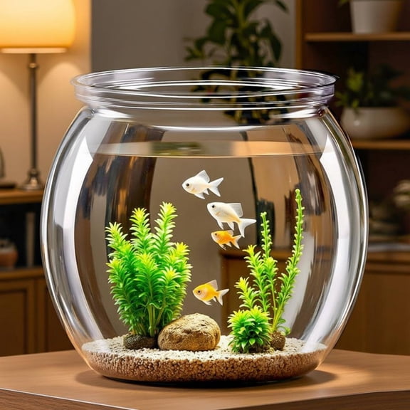 Tnarru Transparent PET Desktop Fish Habitat, Sturdy Container