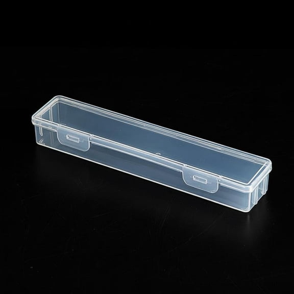 Tnarru Transparent PP Long Rectangular Storage Box Organizer 26x5.7x4.8cm 1pc
