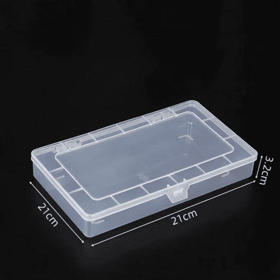 Tnarru Transparent Rectangular PP Storage Box Organizer 21x12x3.2cm