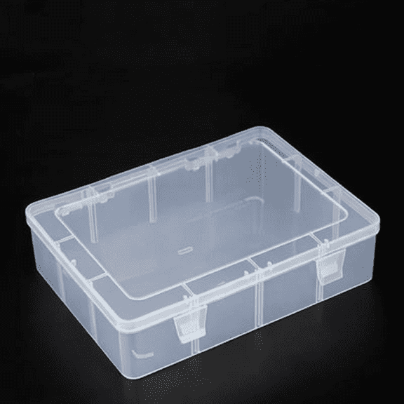 Tnarru Transparent Rectangular PP Storage Box Organizer 22.7x17x5.6cm