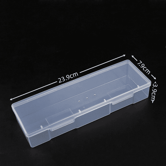 Tnarru Transparent Rectangular PP Storage Box Organizer 23.9x7.9x3.9cm