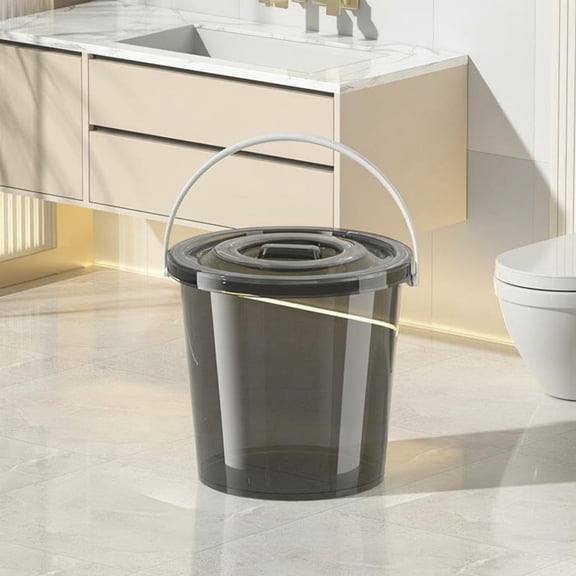 Tnarru Transparent Thickened Water Container with Lid, PP Portable Transparent Black
