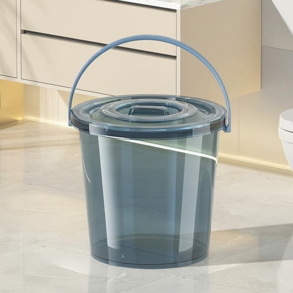 Tnarru Transparent Thickened Water Container with Lid, PP Portable Transparent Blue